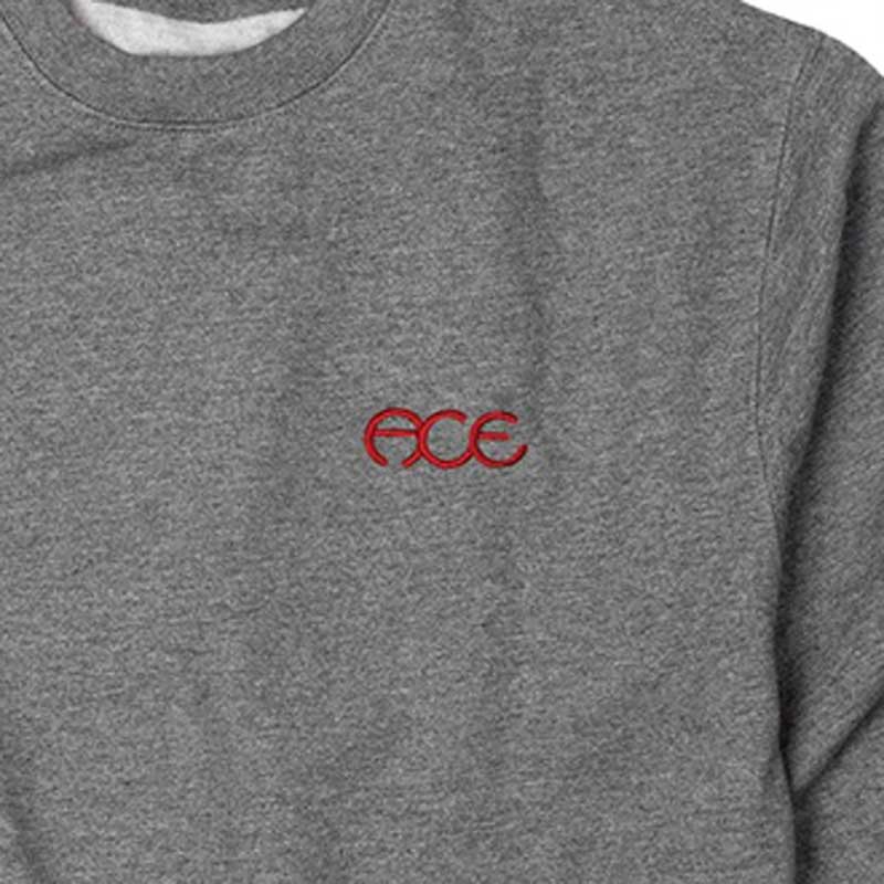 ACE TRUCKS HUTCH CREWNECK SWEATSHIRT GREY / RED【 エーストラック ハッチ クルーネック スウェットシャツ グレー / レッド 】