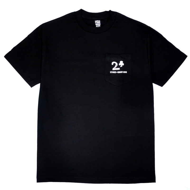 LOWCARD x STOKE COLLABO POCKET T-SHIRTS BLACK【 ローカード x ストーク コラボ ポケット Tシャツ ブラック 】