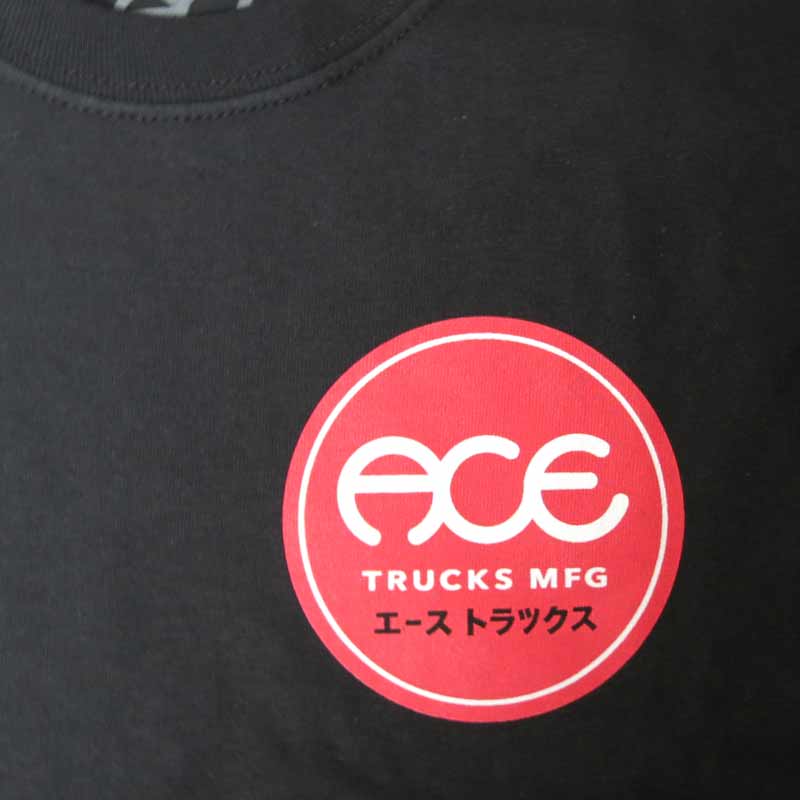 ACE TRUCKS KATAKANA LONG SLEEVE T-SHIRT BLACK  【 エース カタカナ ロング スリーブ Tシャツ ブラック 長袖 】