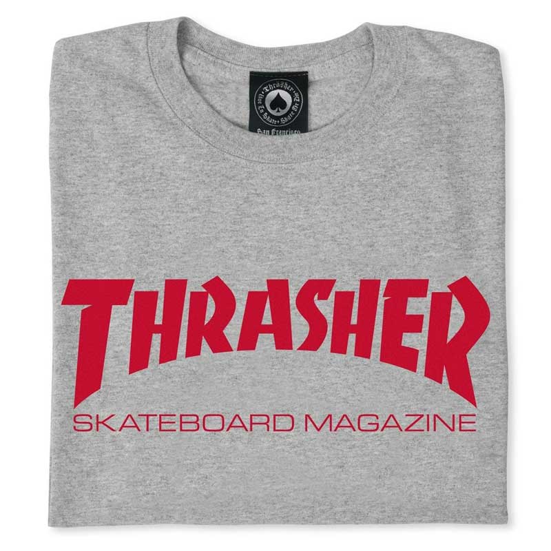 THRASHER SKATE MAG GREY / RED T-SHIRTS 【 スラッシャー スケート マグ グレー レッド Tシャツ 】