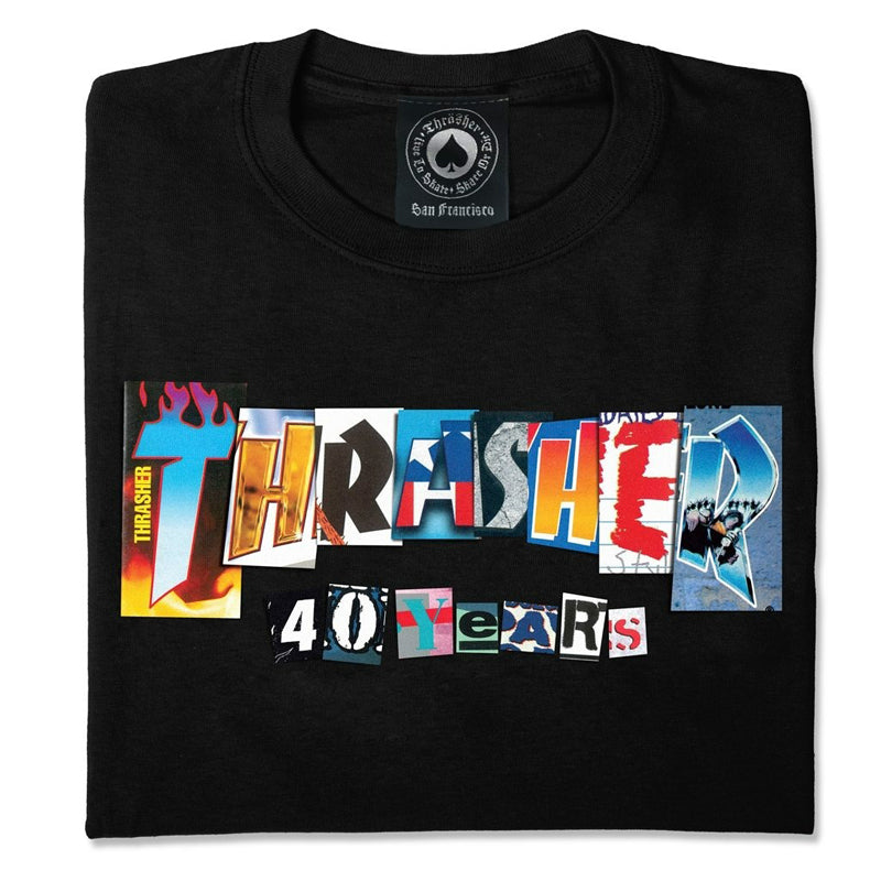 THRASHER 40 YEARS T-SHIRTS BLACK 【 スラッシャー 40 イヤーズ Tシャツ ブラック 】