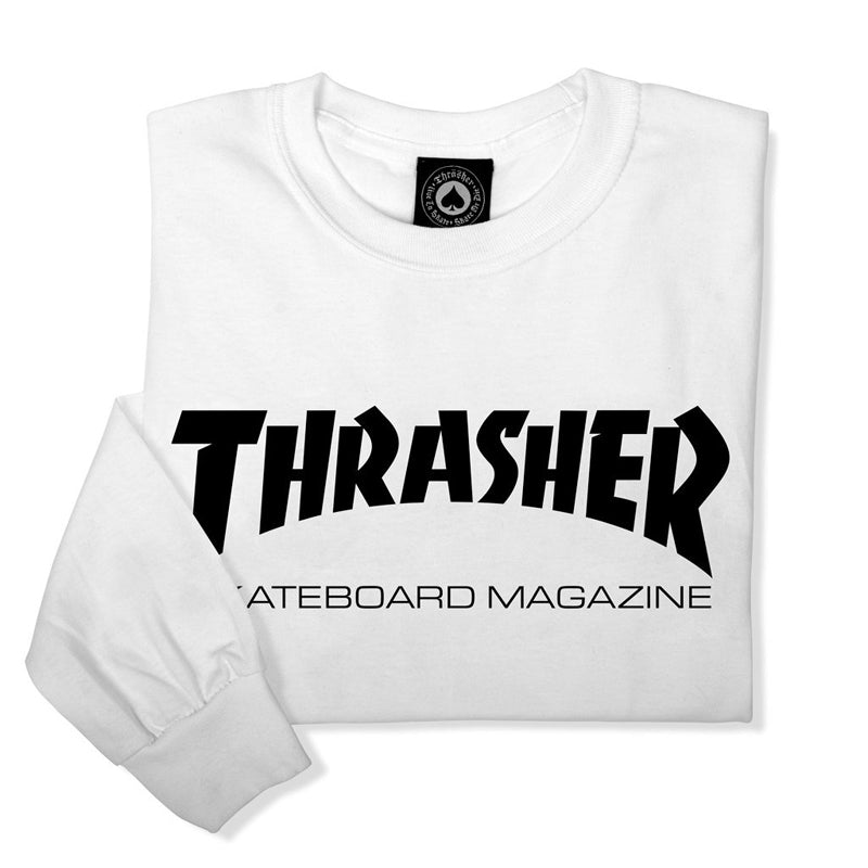THRASHER SKATE MAG LONG SLEEVE T-SHIRTS WHITE 【 スラッシャー スケート マグ ロングスリーブ Tシャツ ホワイト 】