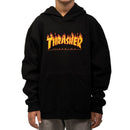 THRASHER YOUTH FLAME LOGO HOOD BLACK 【 スラッシャー ユース キッズ フレイム ロゴ フード ブラック 】