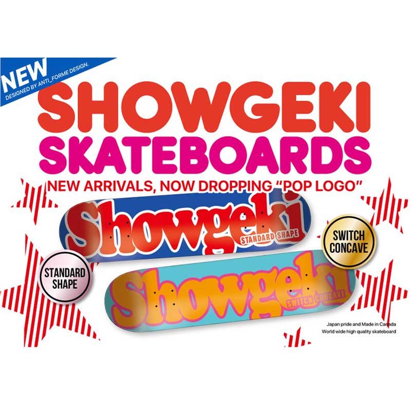 SHOWGEKI SKATEBOARDS SWITCH CONCAVE POP LOGO ORANGE DECK 8.125 【 ショウゲキ スイッチ コンケーブ ポップ ロゴ オレンジ デッキ 】