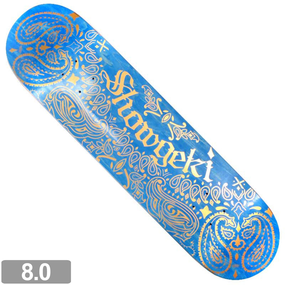 SHOWGEKI SKATEBOARDS BANDANA 2 BLUE DECK 8.0 【 ショウゲキ バンダナ 2 ブルー デッキ 】