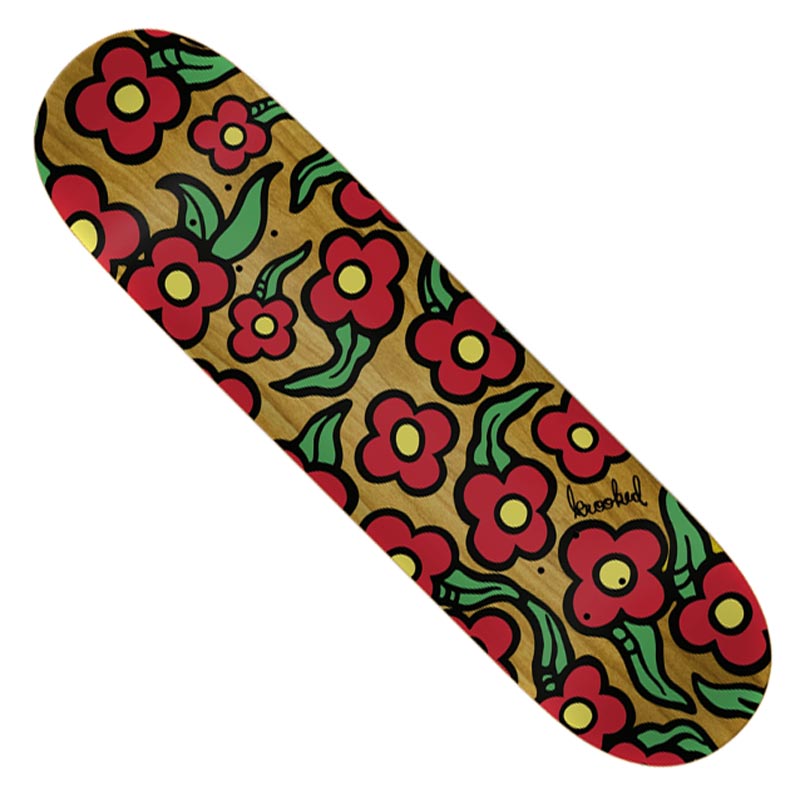 KROOKED WILD STYLE FLOWERS ASSORTED STAIN DECK 8.25【 クルキッド ワイルド スタイル フラワー デッキ 】