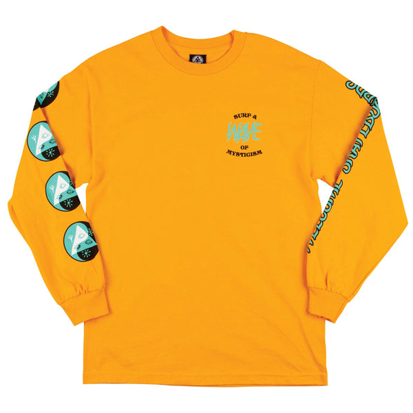 WELCOME WAVES LONG SLEEVE TEE GOLD 【 ウェルカム ウェーブ ロングスリーブ Tシャツ 長袖 】