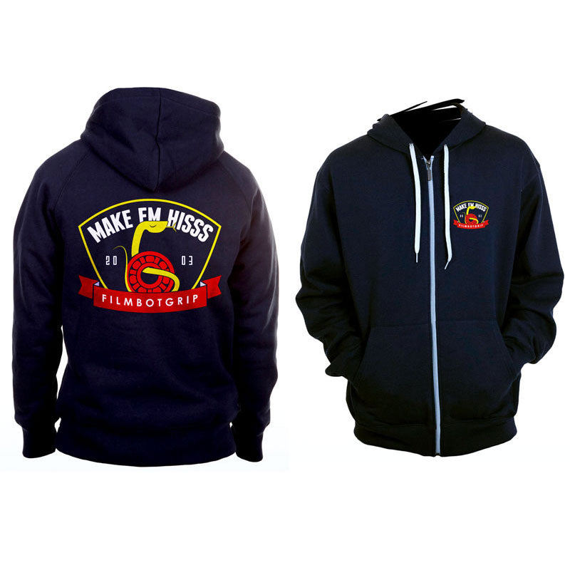 FILMBOT MAKE EM HISS ZIP UP HOODIE NAVY 【 フィルムボット ジップアップ パーカー ネイビー 】