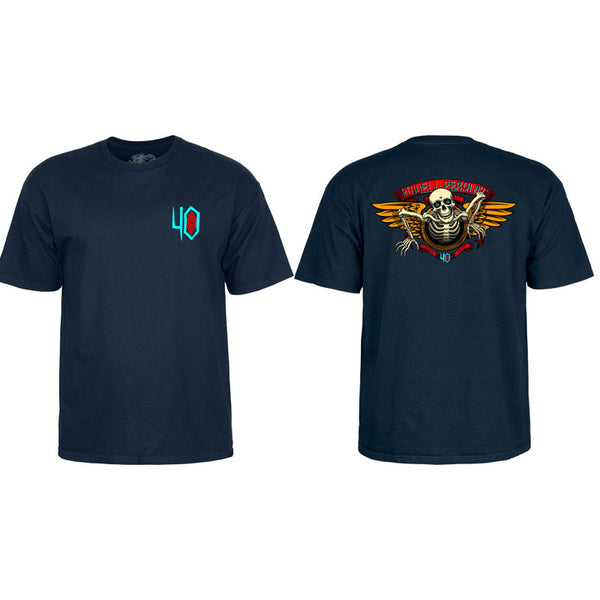 POWELL-PERALTA 40TH WINGED T-SHIRTS NAVY 【 パウエル