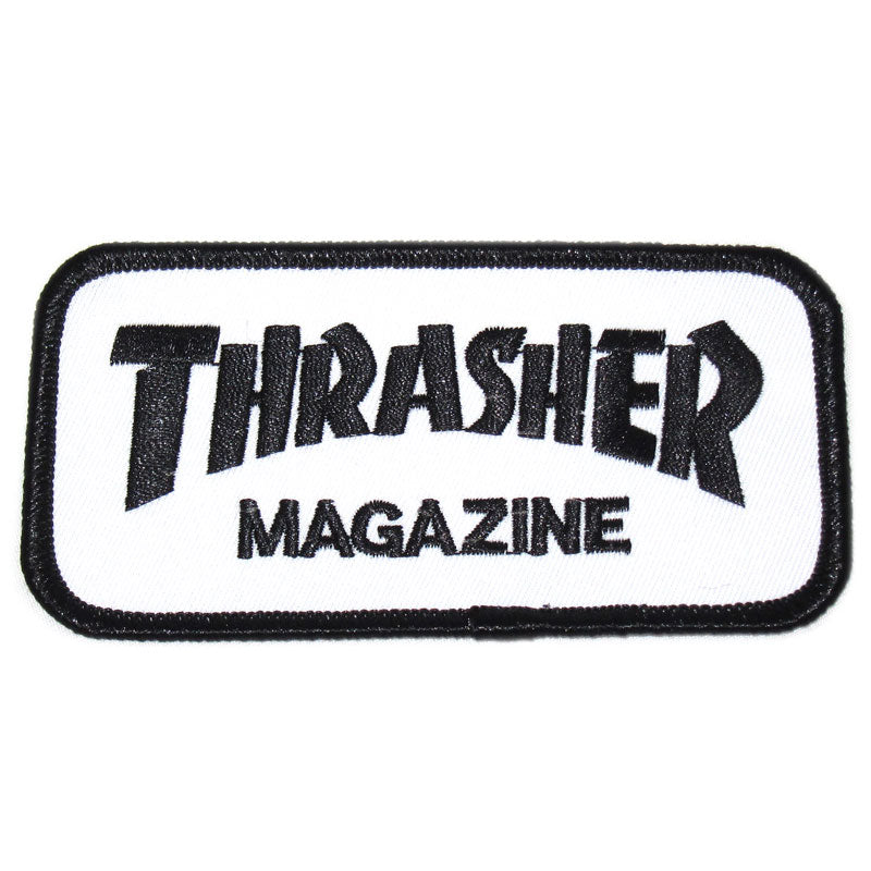 THRASHER PATCH LOGO WHITE x BLACK 【 スラッシャー ワッペン ロゴ ホワイト ブラック 】