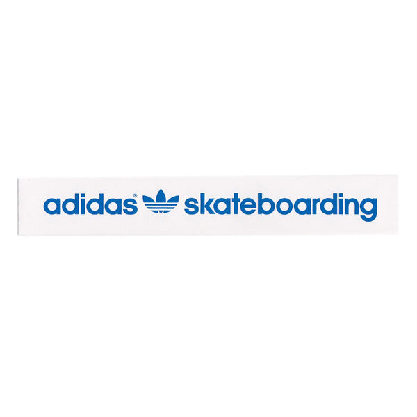 ADIDAS SKATEBOARDING LONG STICKER WHITE / BLUE 【 アディダス スケートボーディング ロゴ ステッカー ホワイト ブルー 】
