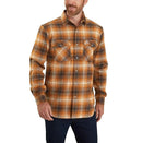 CARHARTT RUGGED FLEX RELAXED FIT FRANNEL LONG SLEEVE SNAP PLAID SHIRT COPPER【 カーハート リラックス フィット フランネル シャツ