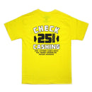 QUARTER SNACKS CHECK CASHING T-SHIRTS YELLOW 【 クウォータースナックス チェック キャッシング Tシャツ イエロー 】