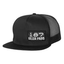 187 KILLER PADS 187 LOGO TRUCKER HAT BLACK【 187 キラー パッド 187 ロゴ タッカー ハット ブラック 】