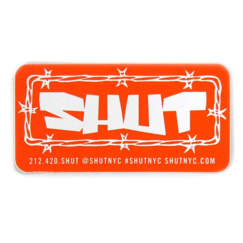 SHUT LOGO STICKER ORANGE 【 シャット ロゴ ステッカー オレンジ