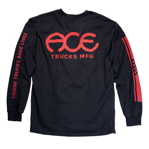 ACE TRUCKS RETRO JERSEY LONG SLEEVE T-SHIRT BLACK 【 エース レトロ ジャージー ロング スリーブ Tシャツ ブラック 長袖 】