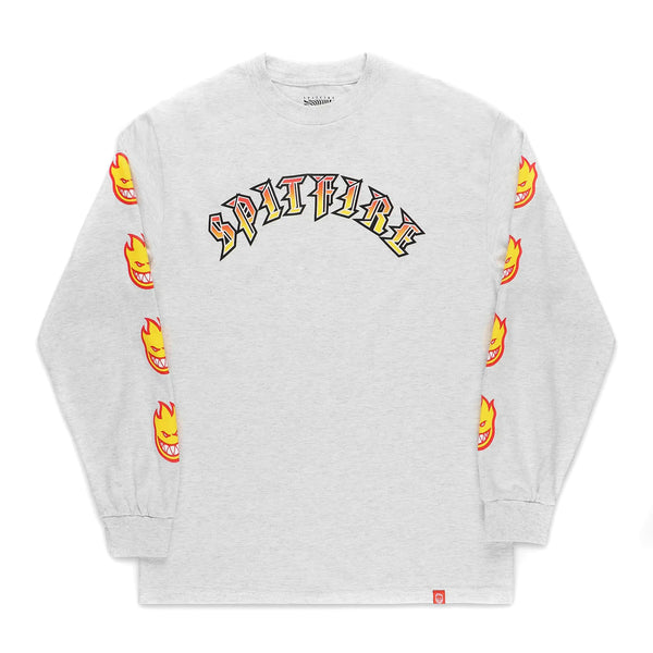 SPITFIRE OLD E BIGHEAD FILL LONG SLEEVE T SHIRT ASH 【 スピットファイア オールド E ビッグヘッド フィル ロング スリーブ Tシャツ アッシュ 長袖 】