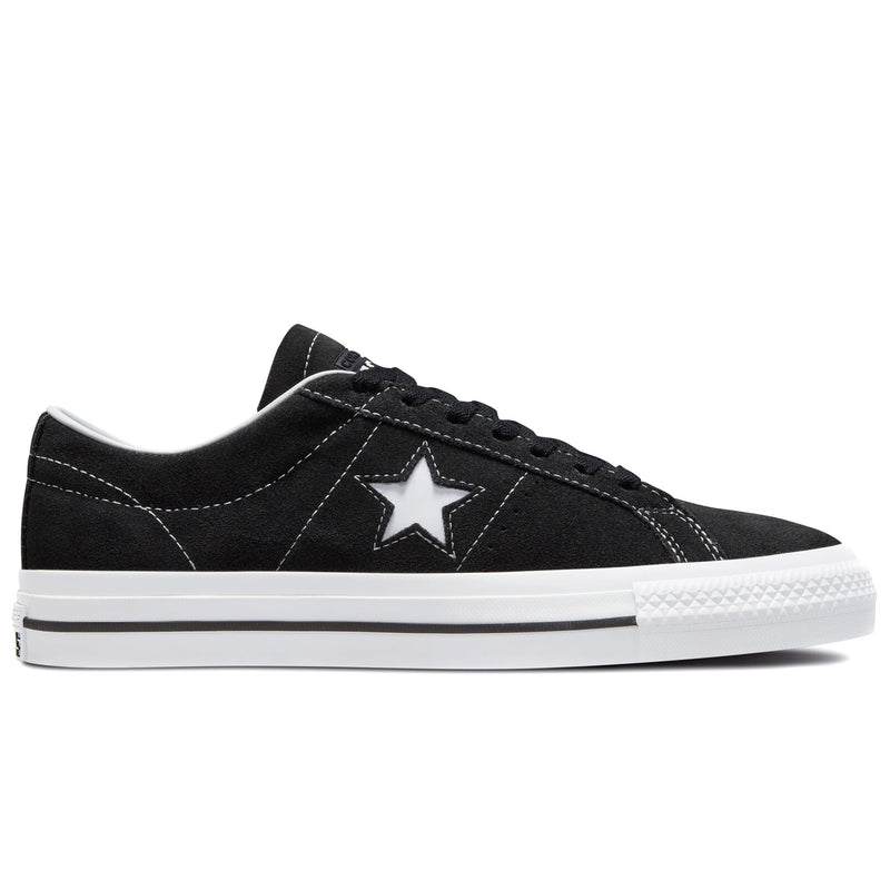 CONVERSE ONE STAR PRO SUEDE BLACK / BLACK / WHITE CONS