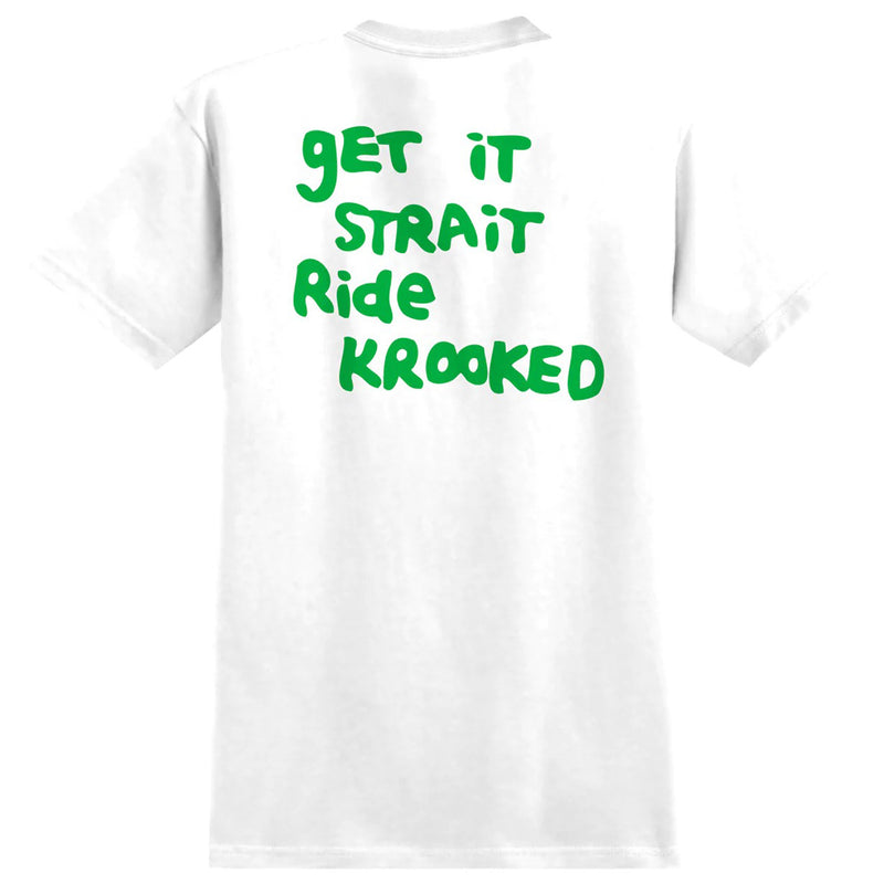 KROOKED STRAIT EYES TEE GREEN / WHITE 【 クルキッド ストレイト アイズ Tシャツ グリーン / ホワイト 】