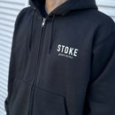 STOKE BONFIRE ZIP HOODIE BLACK 【 ストーク ボンファイアー ジップ フーディー ブラック 】