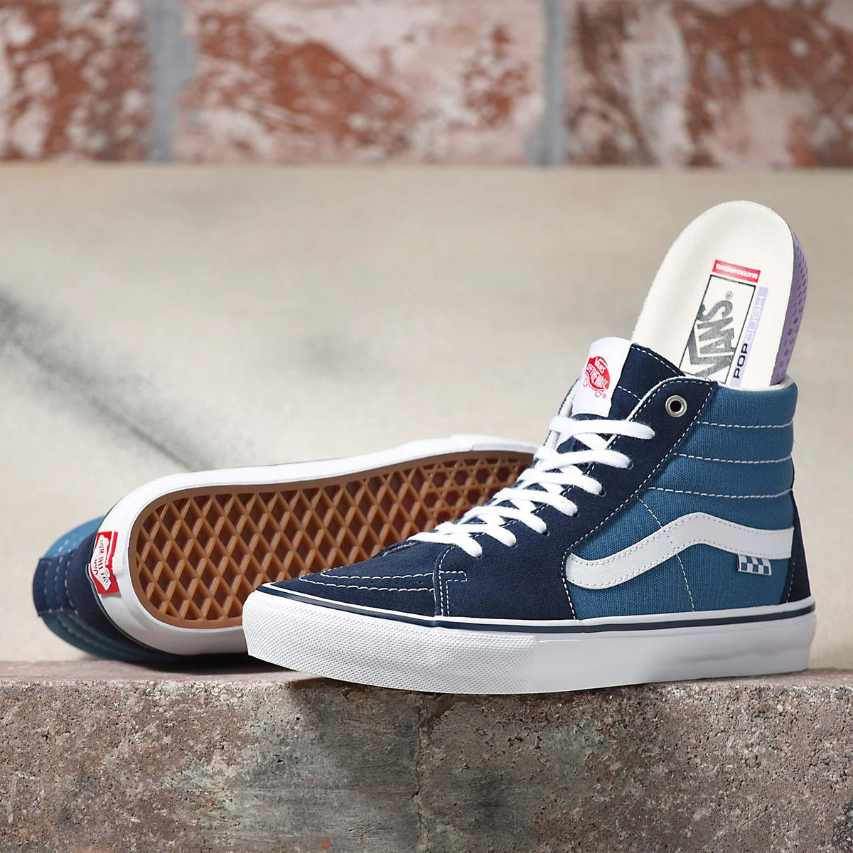 VANS SKATE SK8-HI NAVY / WHITE 【 バンズ スケート ハイ プロ ネイビー / ホワイトスケート シューズ 】