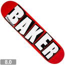 BAKER BRAND LOGO WHITE DECK 8.0 【 ベイカー ブランド ロゴ ホワイト デッキ 】